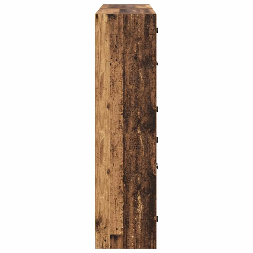 Credenza 2 pcs Legno vecchio 68 x 37 x 142 cm Legno multistrato 3402644