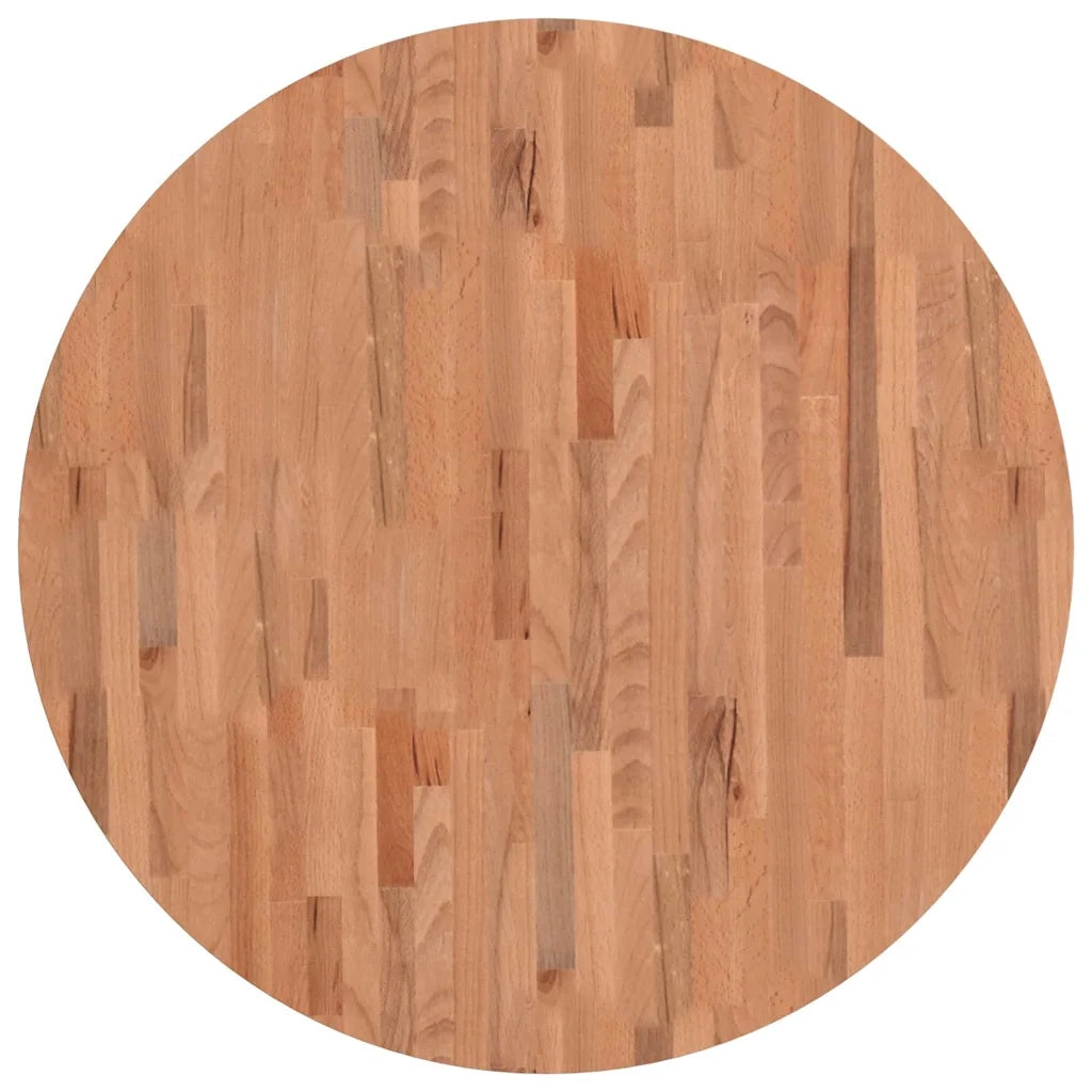 Piano per Tavolo Ø90x4 cm Rotondo in Legno Massello di Faggio 355947