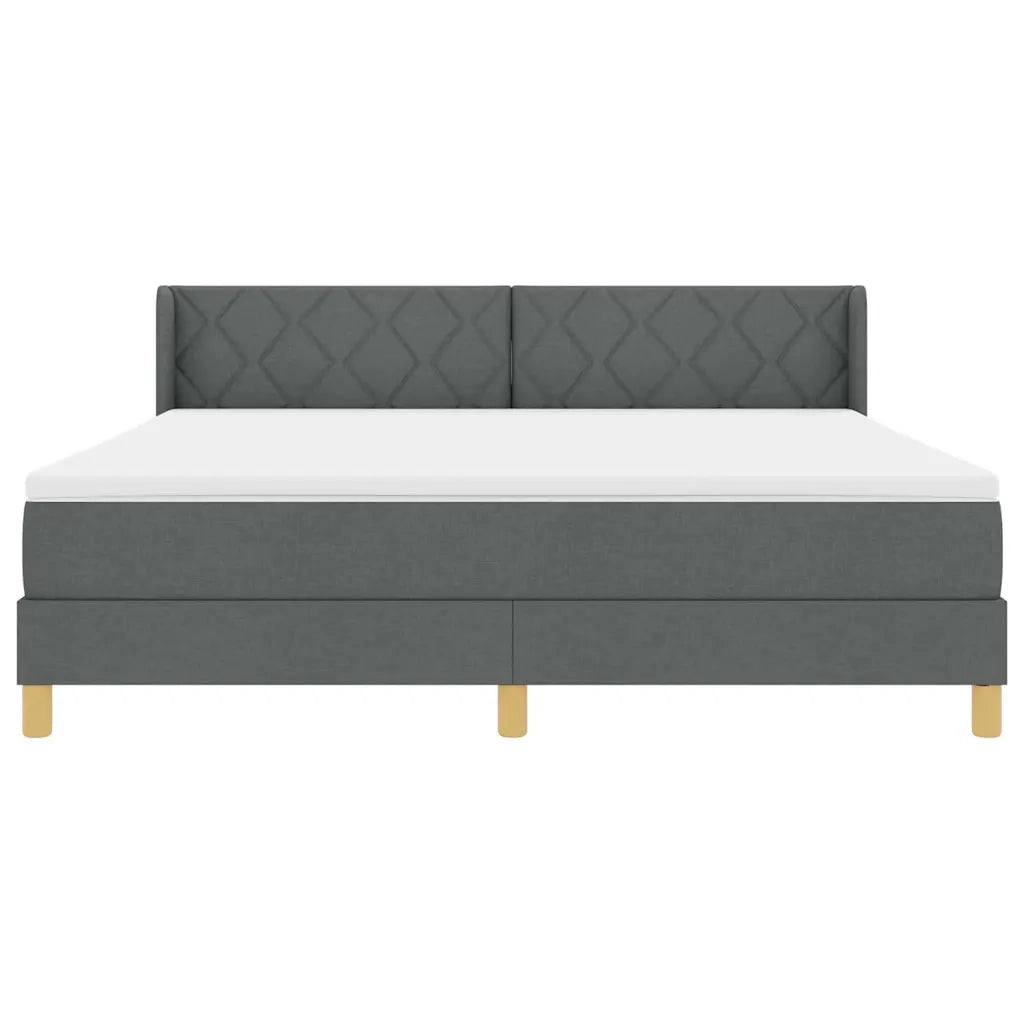 Letto a molle con testiera Grigio scuro 200 x 180 cm Tessuto 3341371