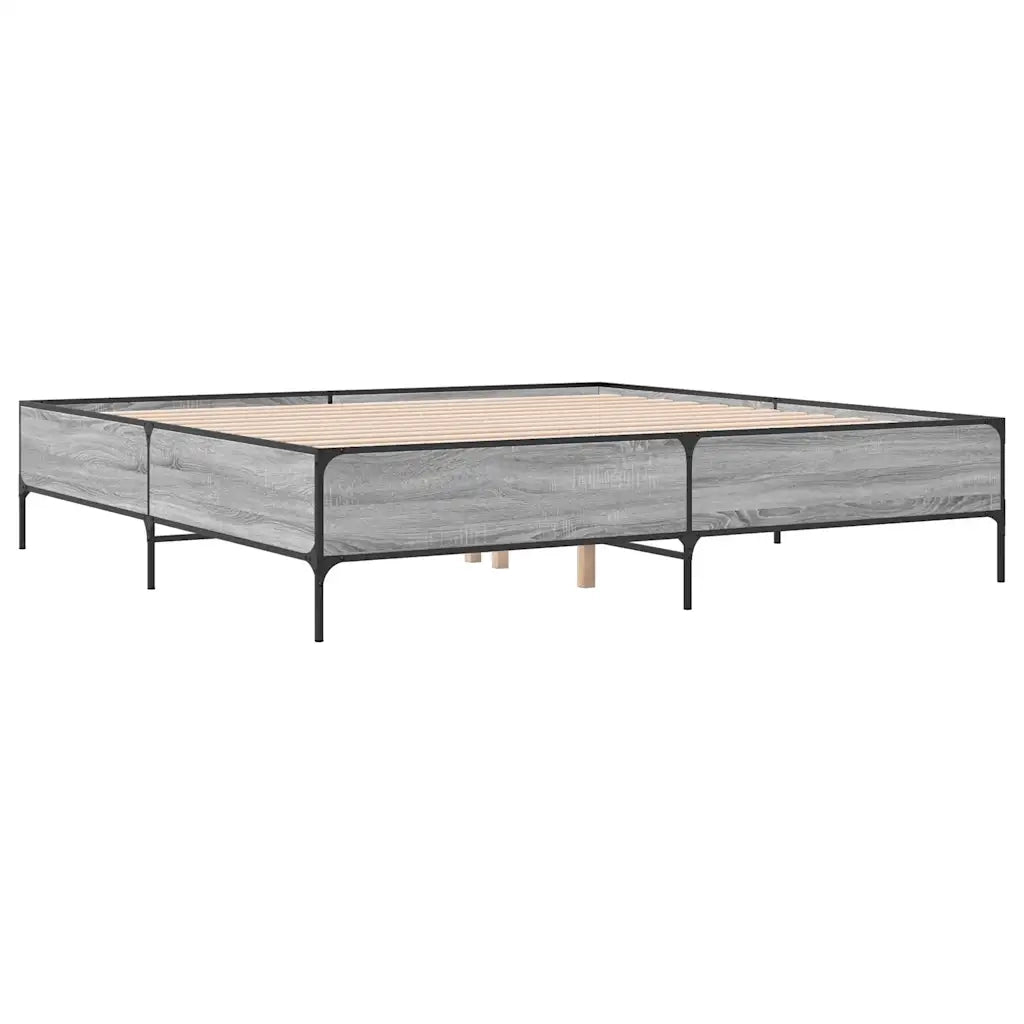 Giroletto Grigio Sonoma 180x200 cm in Legno Multistrato Metallo