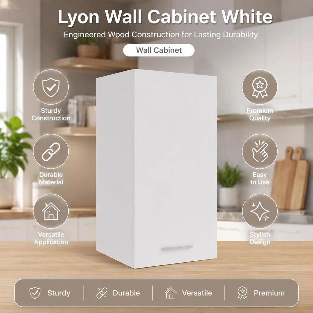 Lyon Wall Cabinet, White, 29.5x31x60 Cm, Wood-based Material
