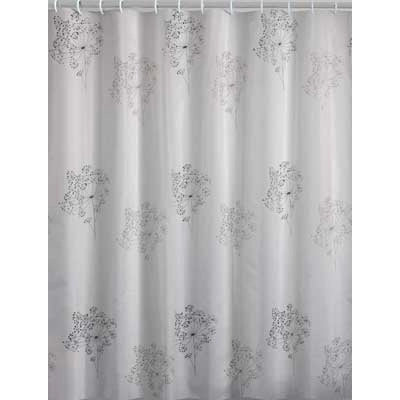 TENDA DOCCIA PARFUME TESSUTO  180x200 Bianco/Nero     GEDY