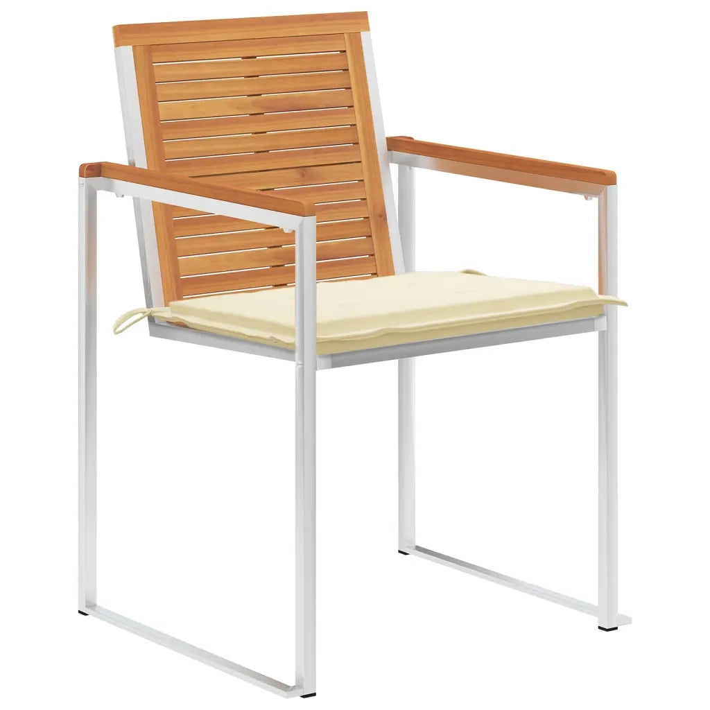 Sedie da Giardino con Cuscini 4 pz in Legno Massello di Acacia 3078472
