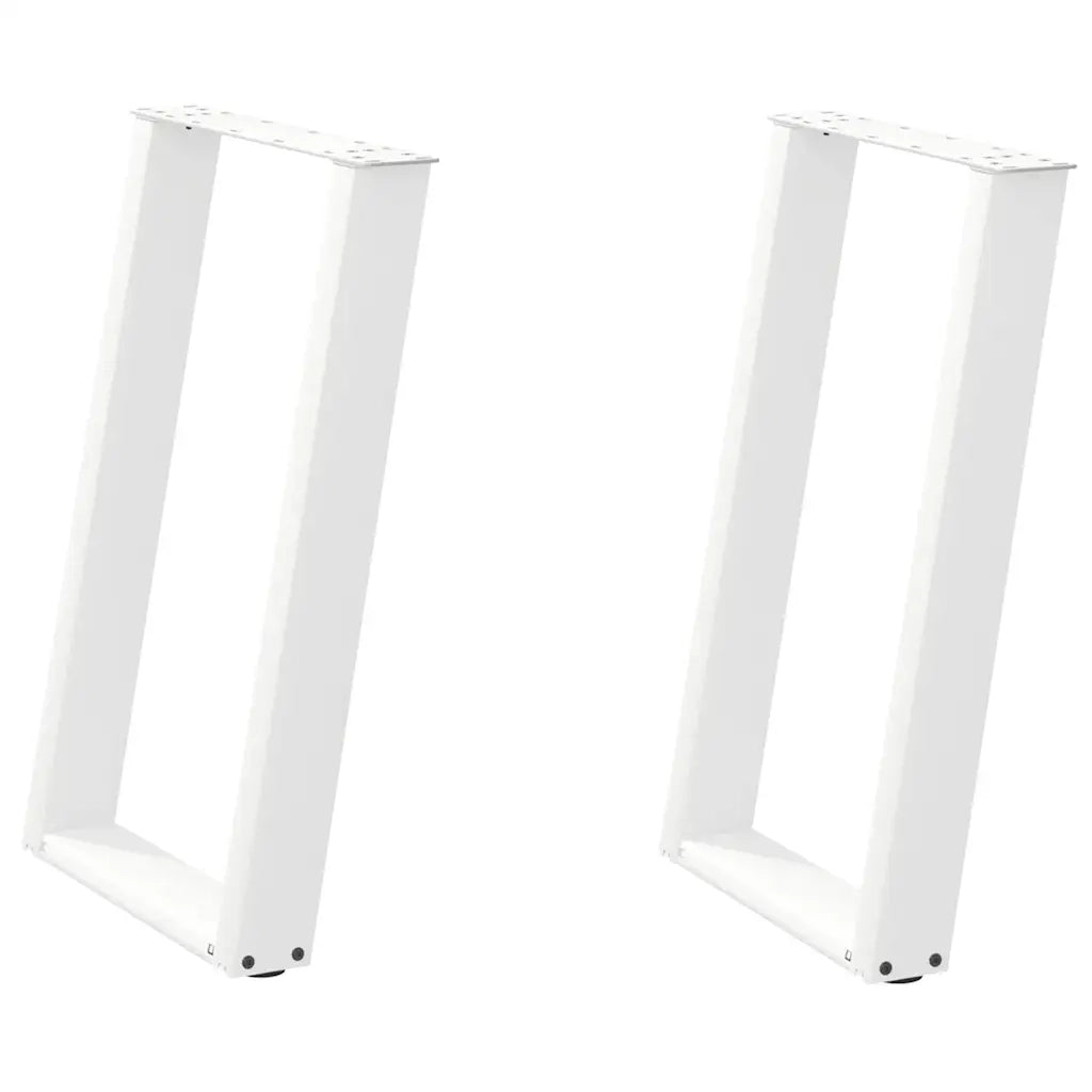 Gambe per tavolo da pranzo a forma di U 2 pz bianche 60x(72-73) cm in acciaio 4012789