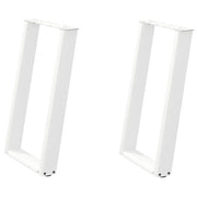 Gambe per tavolo da pranzo a forma di U 2 pz bianche 60x(72-73) cm in acciaio 4012789