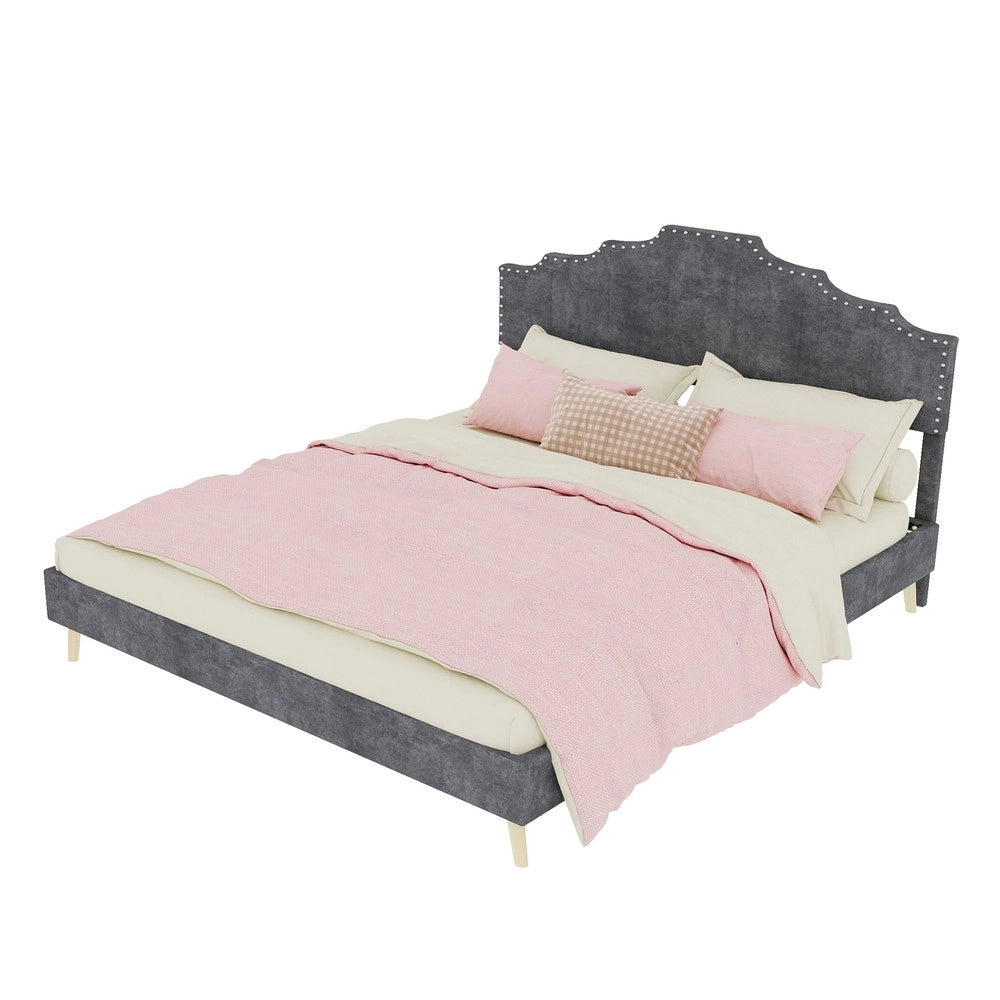 Letto Contenitore Imbottito ¨C MINIMAL ¨C Grigio 160x200 con Materasso