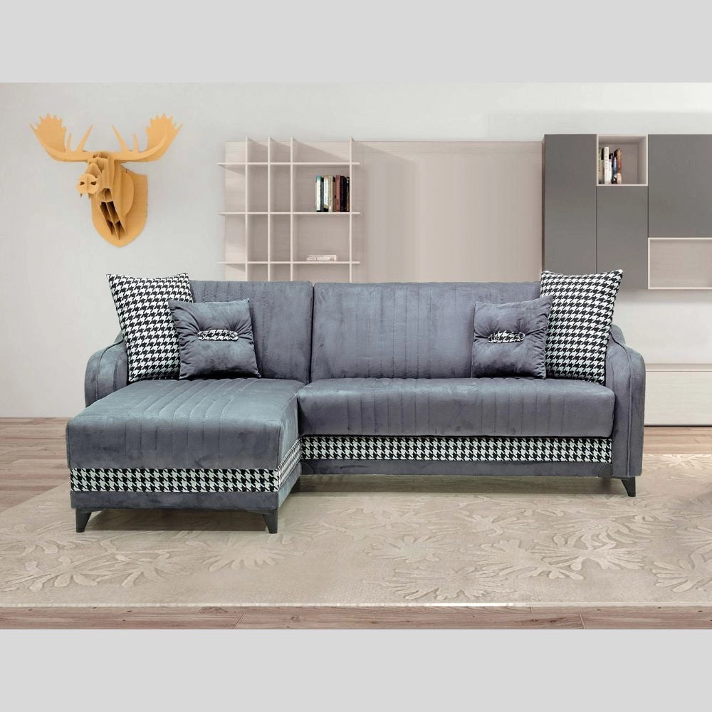 Divano grigio 246x138x92 cm