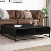 vidaXL Tavolino Nero 100x100x30 cm Legno in Truciolato e Metallo