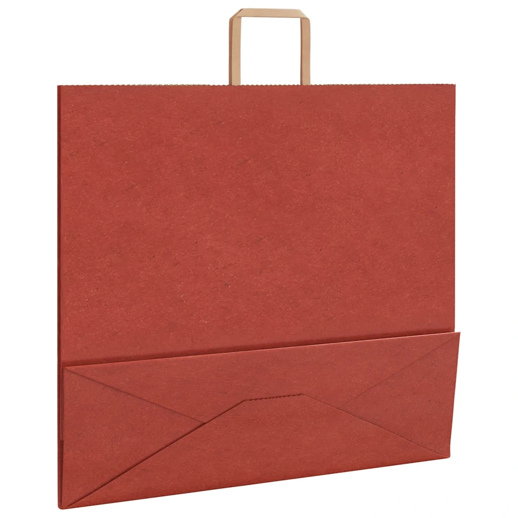 Sacchetti di Carta 250 pz con Manici Rossi 54x15x49 cm 4101990