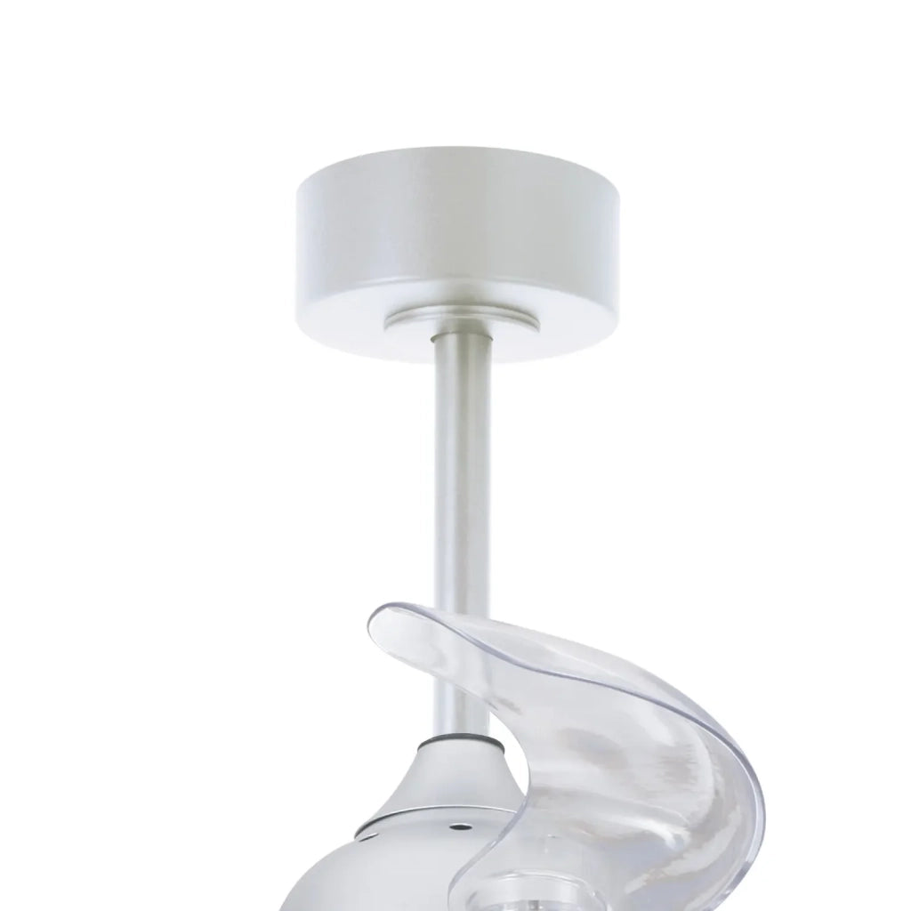 LÚZETE - VENTILATORE DA SOFFITTO LED 24W REGOLABILE ARGENTO 4 PALE PIEGHEVOLI MOTORE DC PALMA