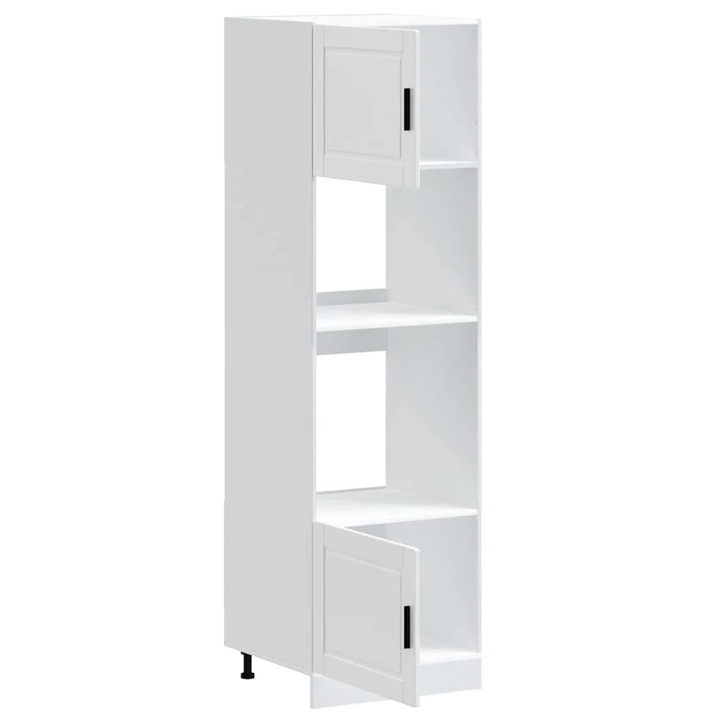 Set di 2 mobili da forno regolabili classici design moderno cucina 60 x 57 x 207 cm legno ingegnerizzato bianco 02_0055716