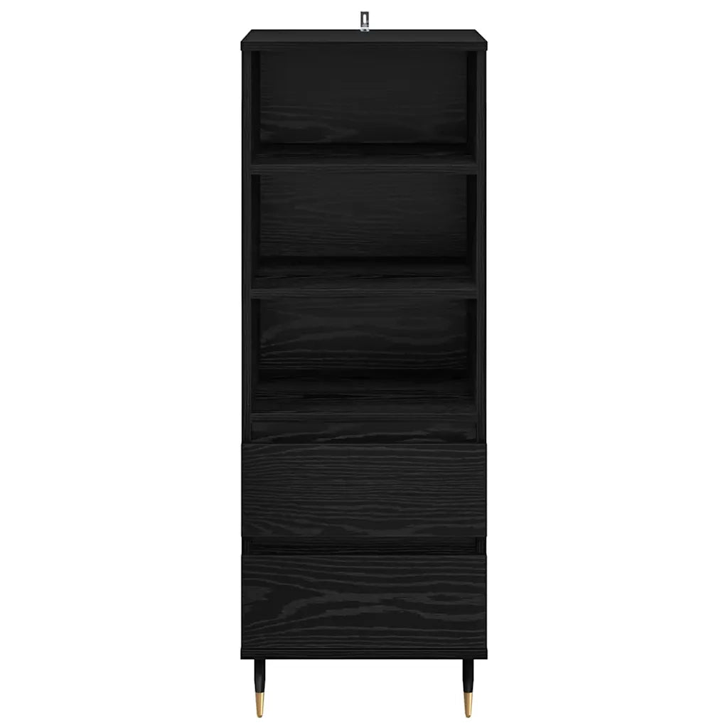Credenza | Madia | Buffet da pranzo | Armadio da pranzo Rovere Nero 40 x 36 x 110 cm Legno multistrato