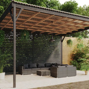 Set Divani da Giardino 9 pz con Cuscini in Polyrattan Grigio cod mxl 40491