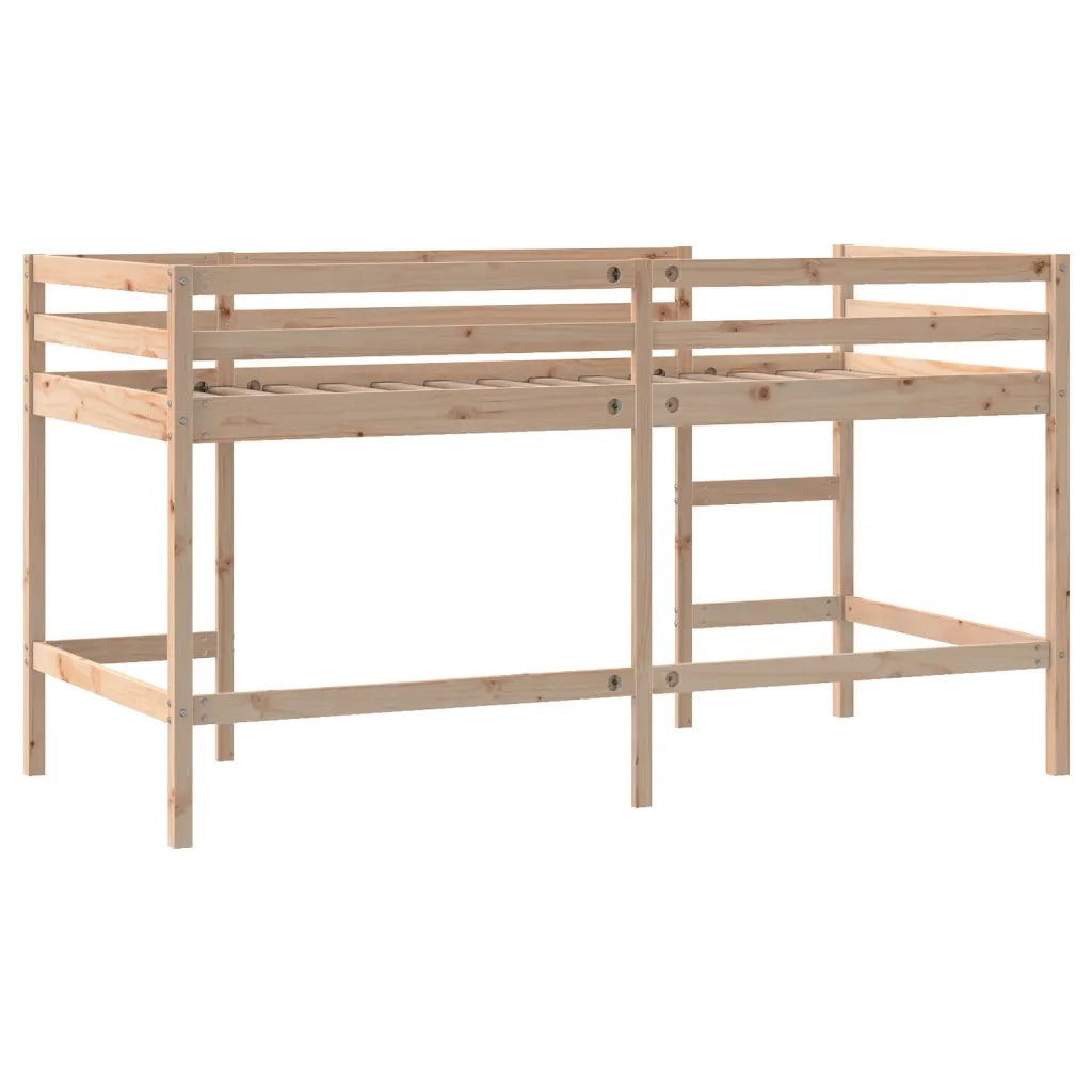 Letto Soppalco con Scala Bambini | Letto Infantile | Lettino 80x200cm Massello Pino