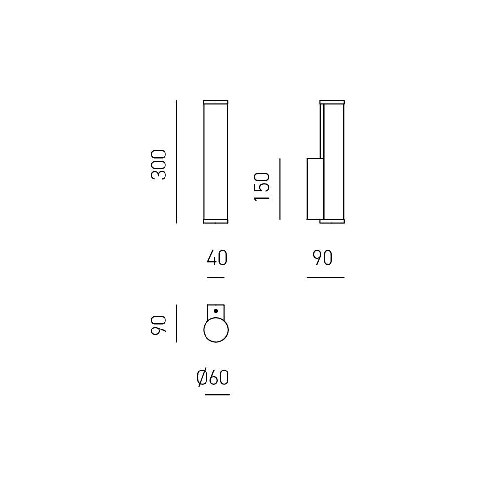 Lampada a Parete GAP 7W LED 640lm 3000K Struttura in Alluminio Cromo IP44 Diffusore Opale - Design Moderno - Gea Luce