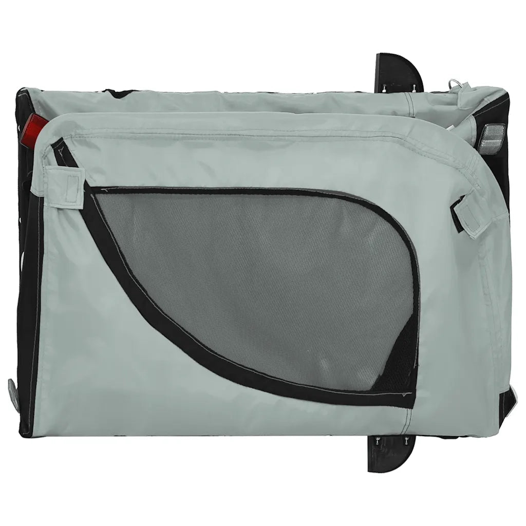 Rimorchio da Bici per Animali Grigio e Nero Oxford e Ferro CFW5263781