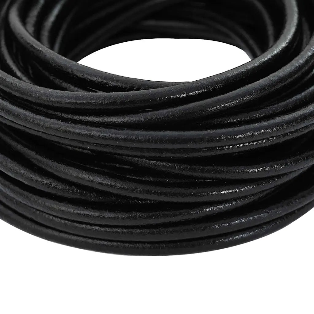 Cordino in Pelle Nero ?4 mm x 10 m Pelle CFW6642437
