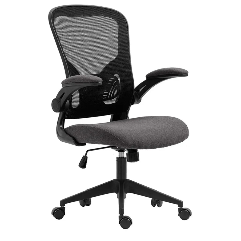 Sedia da ufficio IPOLIST - Tessuto a rete nero e grigio - Comfort e modernità per il tuo spazio lavorativo