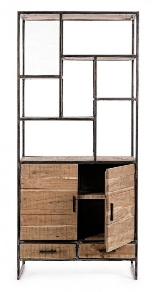 Libreria 2 Ante 2 Cassetti 90x40x200h cm Elmer