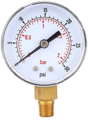 Drukmeter 50mm - Vaso Liquido - Scatola in Alluminio - Fissaggio 1/8" BSPT - Adatto per aria/acqua/olio/gas - Alta Precisione - Manometro