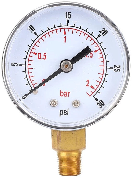 Drukmeter 50mm - Vaso Liquido - Scatola in Alluminio - Fissaggio 1/8" BSPT - Adatto per aria/acqua/olio/gas - Alta Precisione - Manometro