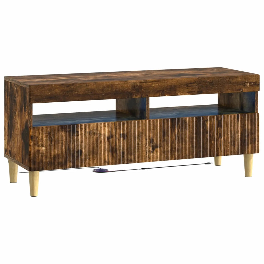 Mobile TV LED a 5 pezzi ARNHEM Rovere Fumo Legno ingegnerizzato 3416602