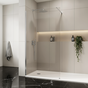 Parete Doccia Rea Flexi Transparent / Chrome 80