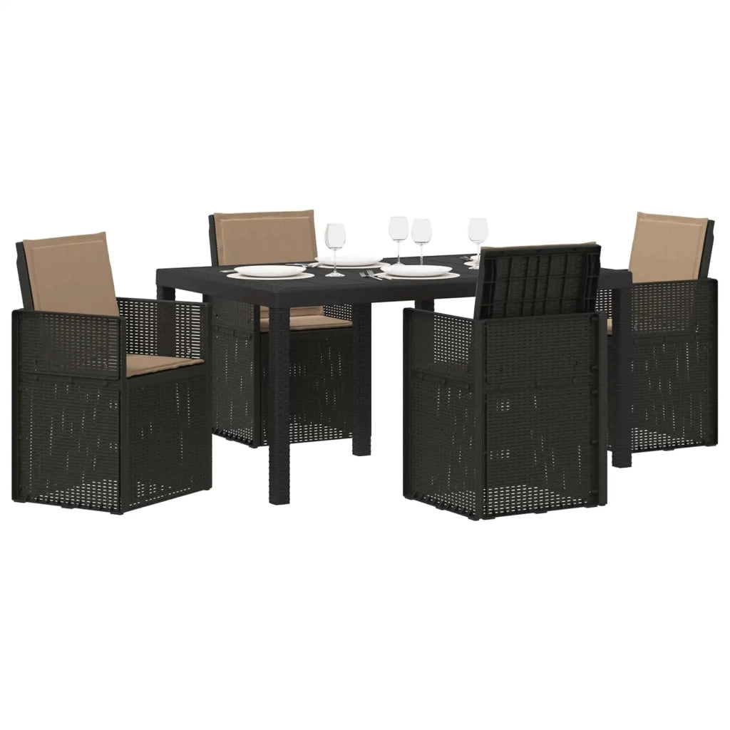 Set da Pranzo per Giardino 5 pcs Antracite e Tortora PP