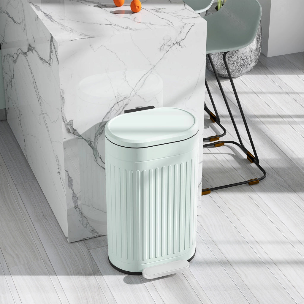 Cestino 30L con Coperchio a Pedale e Inseritore Estraibile ¨C Zephmum ¨C Verde 36.5x31.2x60.8 cm
