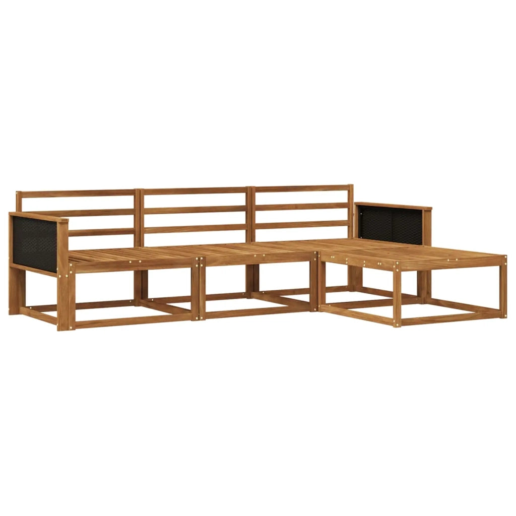 Set di divani da esterno 4 pz Naturale Legno di Acacia Massello 3382452
