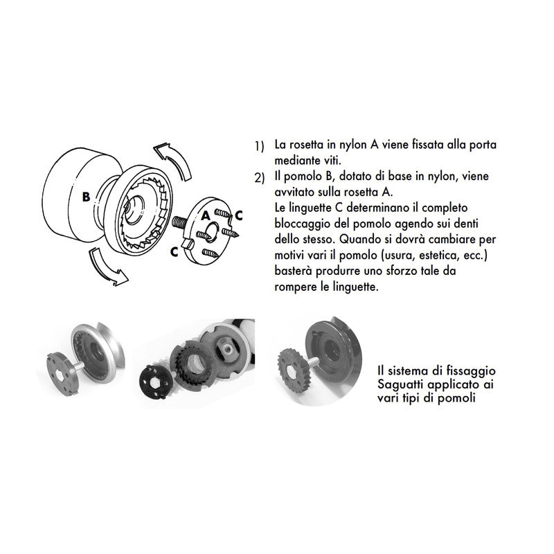 Pomolo fisso per porta SAGUATTI 178/70GB in alluminio bronzo satinato