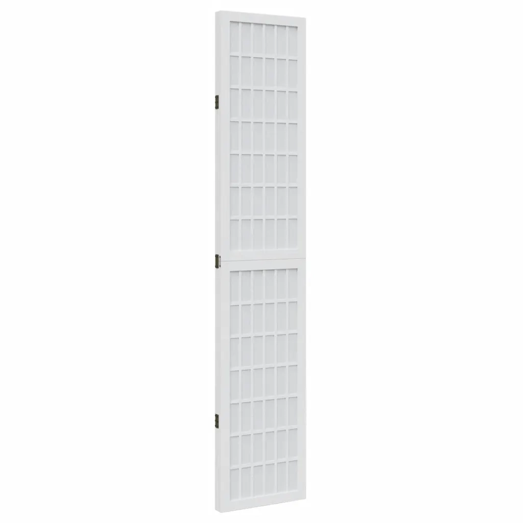 vidaXL Divisorio Ambienti 3Pannelli Bianco Legno Massello di Paulownia