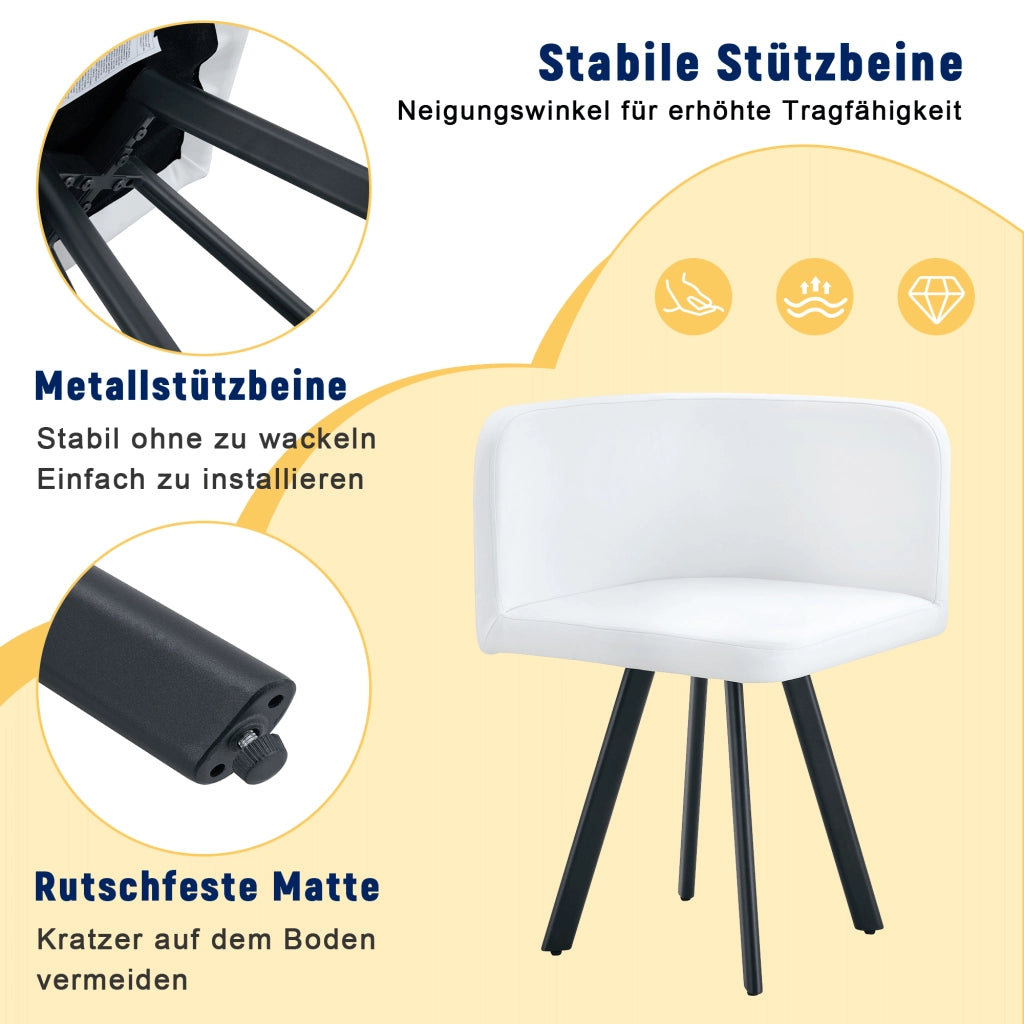 Tavolo da pranzo allungabile con sedie salvaspazio per 4-6 persone in MDF e metallo stile moderno per cucina e soggiorno