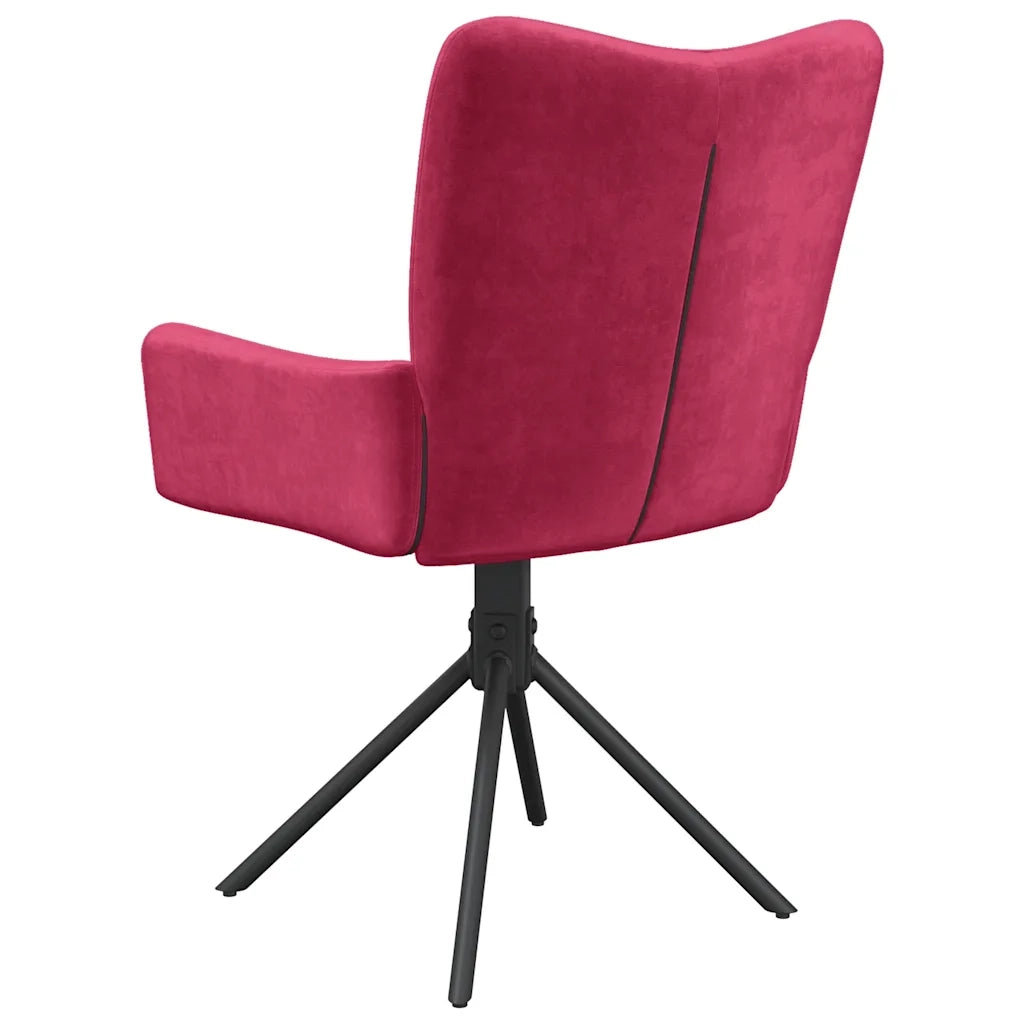 Sedie da Pranzo Girevoli 2 pz Rosso Vino in Velluto 344814