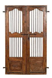 Biscottini Porta portone in legno massello e ferro da interno o da esterno vecchia e antica medievale scorrevole