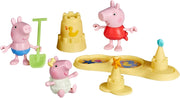 Peppa Pig, In spiaggia con i fratelli Pig, Include 3 Action Figure, Castello di sabbia e pala,Hasbro, Eta 3+