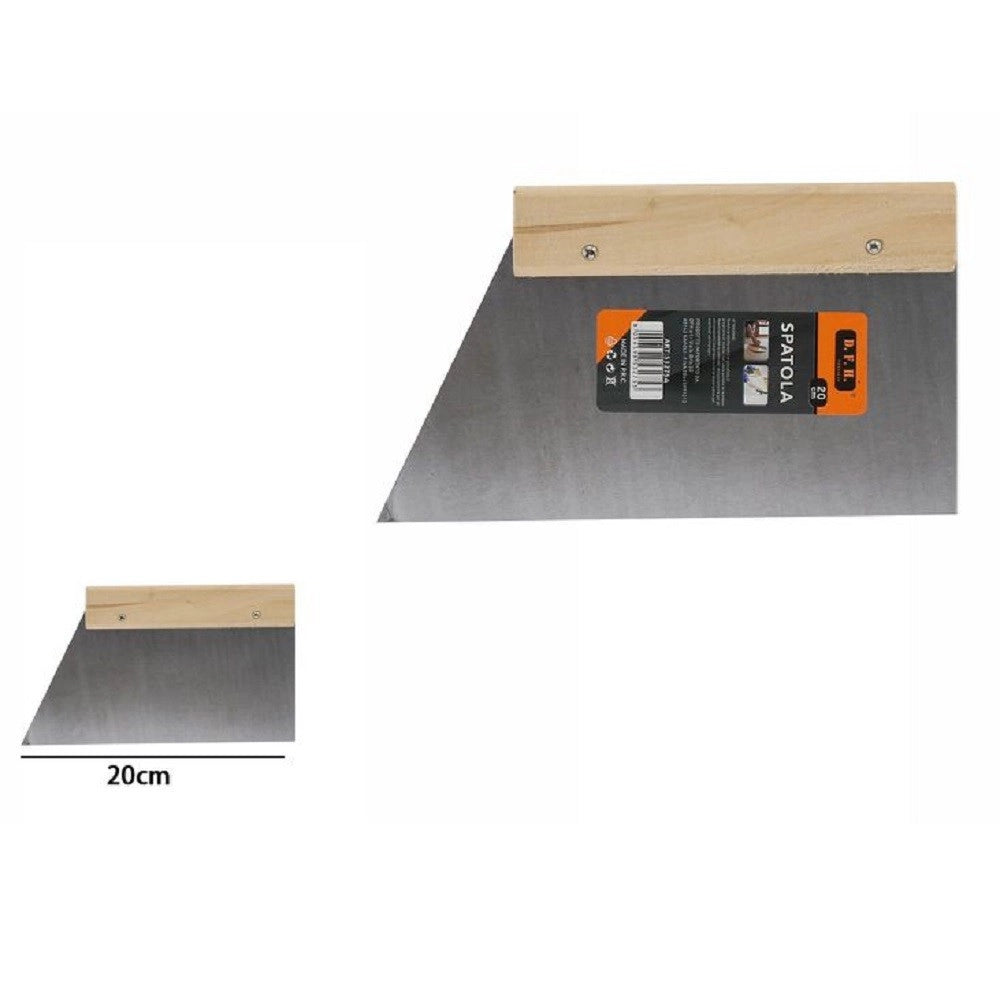 Trade Shop - Spatola Per Pareti Stecca Per Stucco In Acciaio Impugnatura In Legno 20cm 53275a -