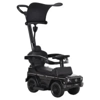 Macchina a Spinta per Bambini 12-36 Mesi con Licenza Mercedes, Tettuccio e Maniglia di Spinta, 85.5x40.5x95 cm, Nero