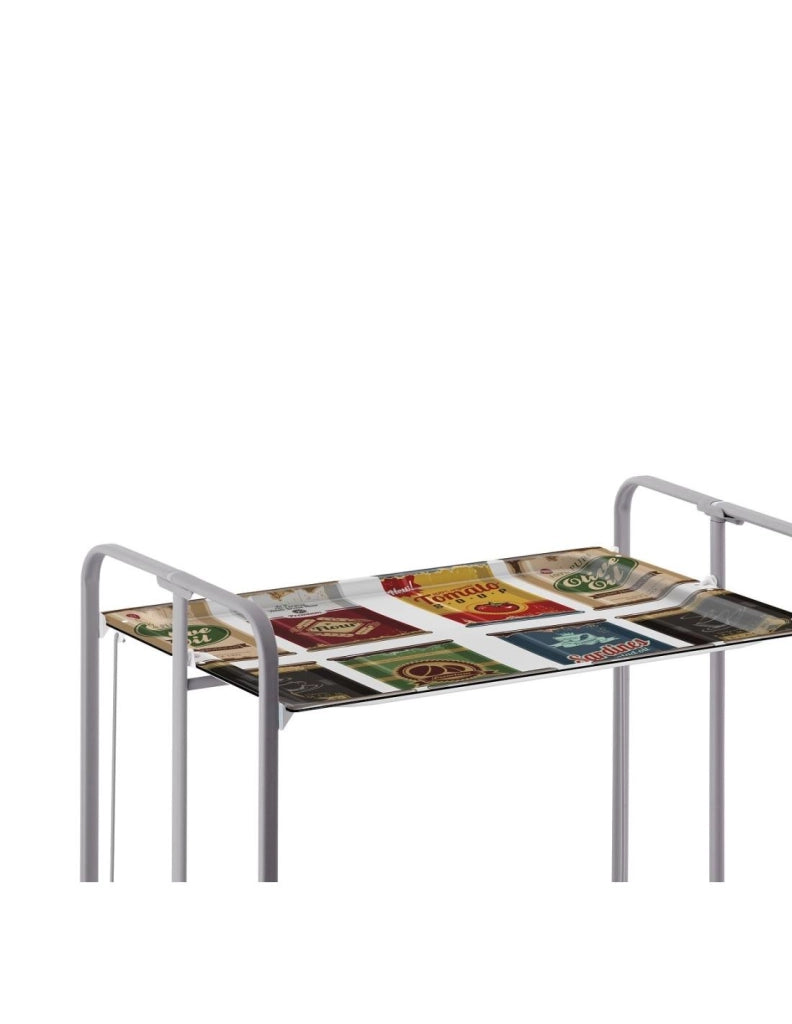Carrello da cucina pieghevole grigio con ruote BAUHAUS 2 ripiani
