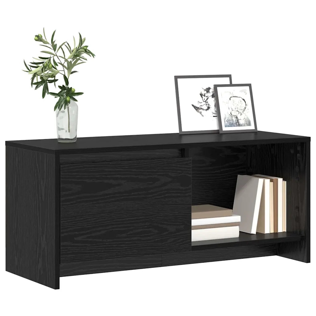 Set mobile TV-Credenza per TV Rovere Nero 90 x 35 x 40 cm Legno multistrato