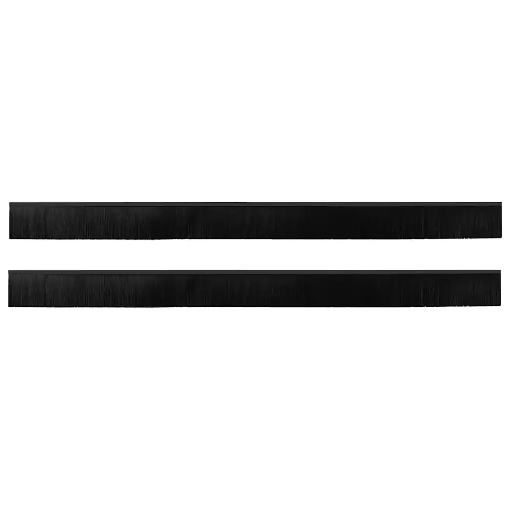Spazzole per porte a vite 2 pcs Nero 100 cm Lega di alluminio