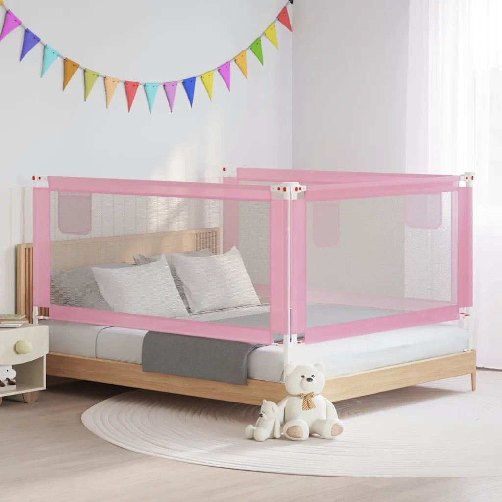 Sponda Letto di Sicurezza per Bambini Rosa 180x25 cm in Tessutocod mxl 97372