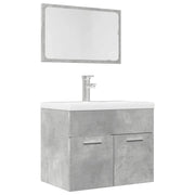 vidaXL Set Mobili da Bagno 2 pz Grigio Cemento in Legno Multistrato