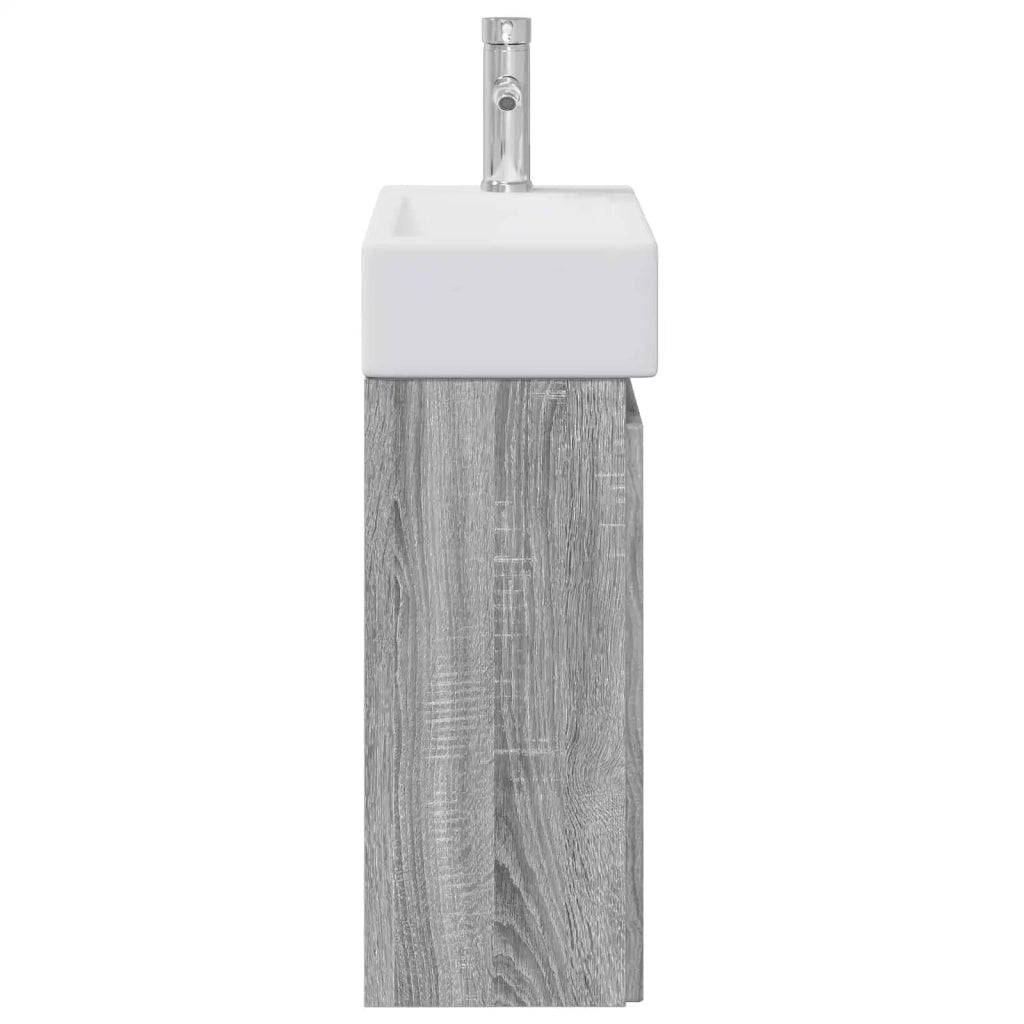 Mobile bagno con rubinetto Sonoma grigio 45,5 x 22,5 x 84 cm 889457