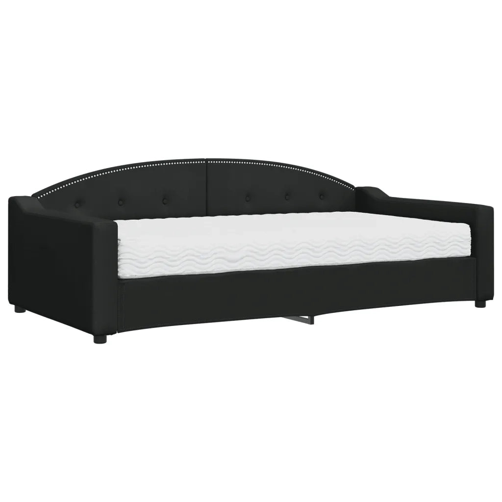 Divano Letto con Materasso Nero 100x200 cm in Tessuto 3197519