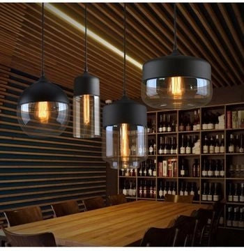 Lampada Da Soffitto Pensile Di Vetro Zenit D Black