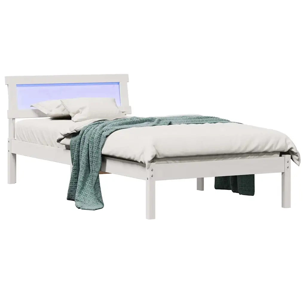 Struttura del letto Bianco 75 x 190 cm Pino massello 872846