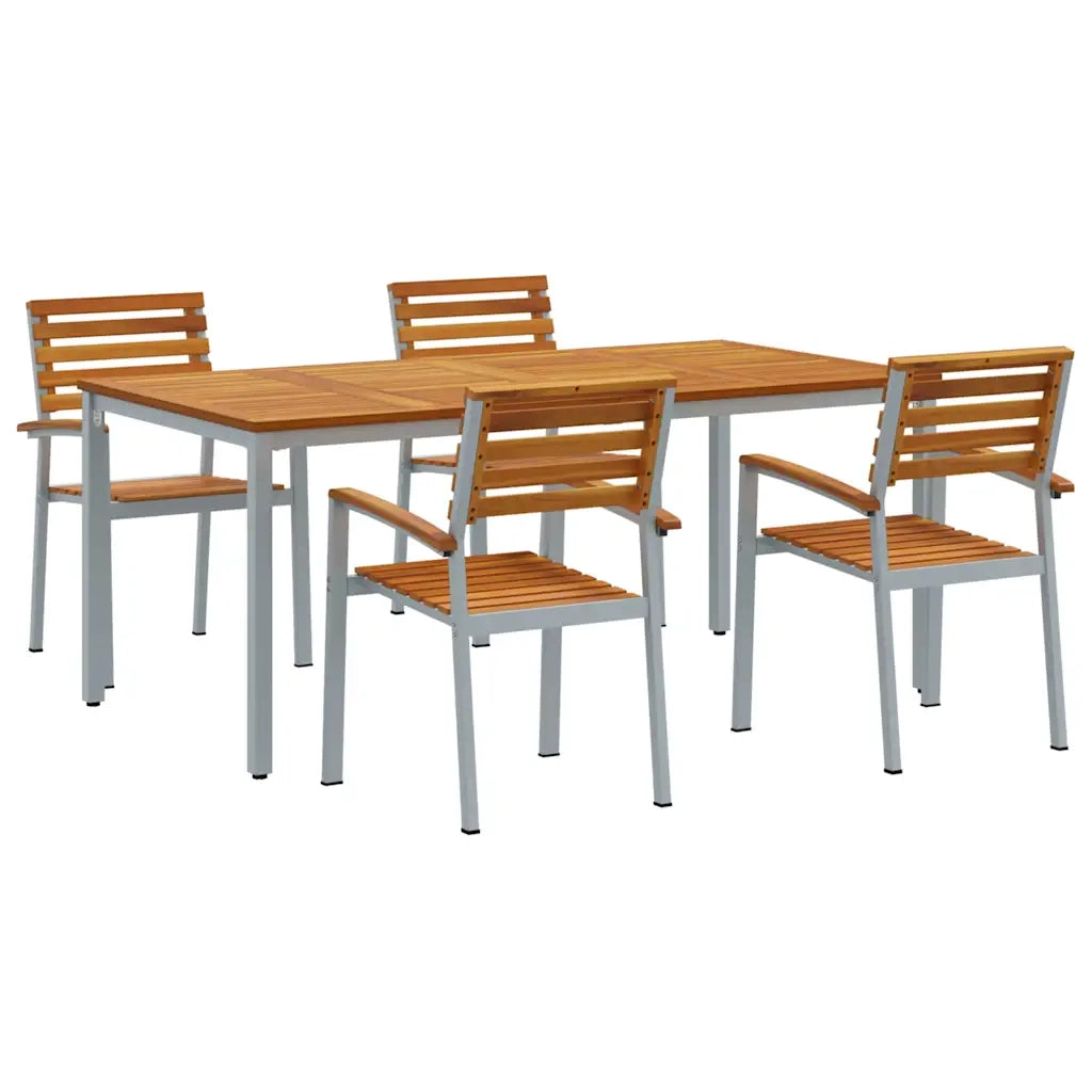 Set da Pranzo per Giardino 5 pcs Grigio 3284409