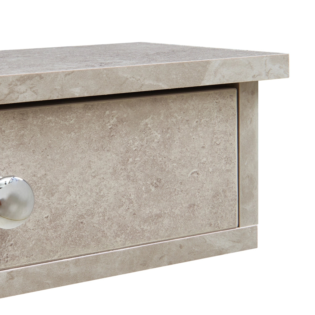 Mensola da Parete Geeste Comodino Sospeso con 2 Cassetti 60 x 15 x 10 cm - Effetto Cemento Chiaro [en.casa]