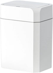 Prigione per rifiuti da bagno con coperchio, prigione per rifiuti sottile con sensore di movimento, impermeabile, piccola prigione intelligente per rifiuti per bagno, cucina, ufficio, camera da letto, soggiorno e toilette (bianco)